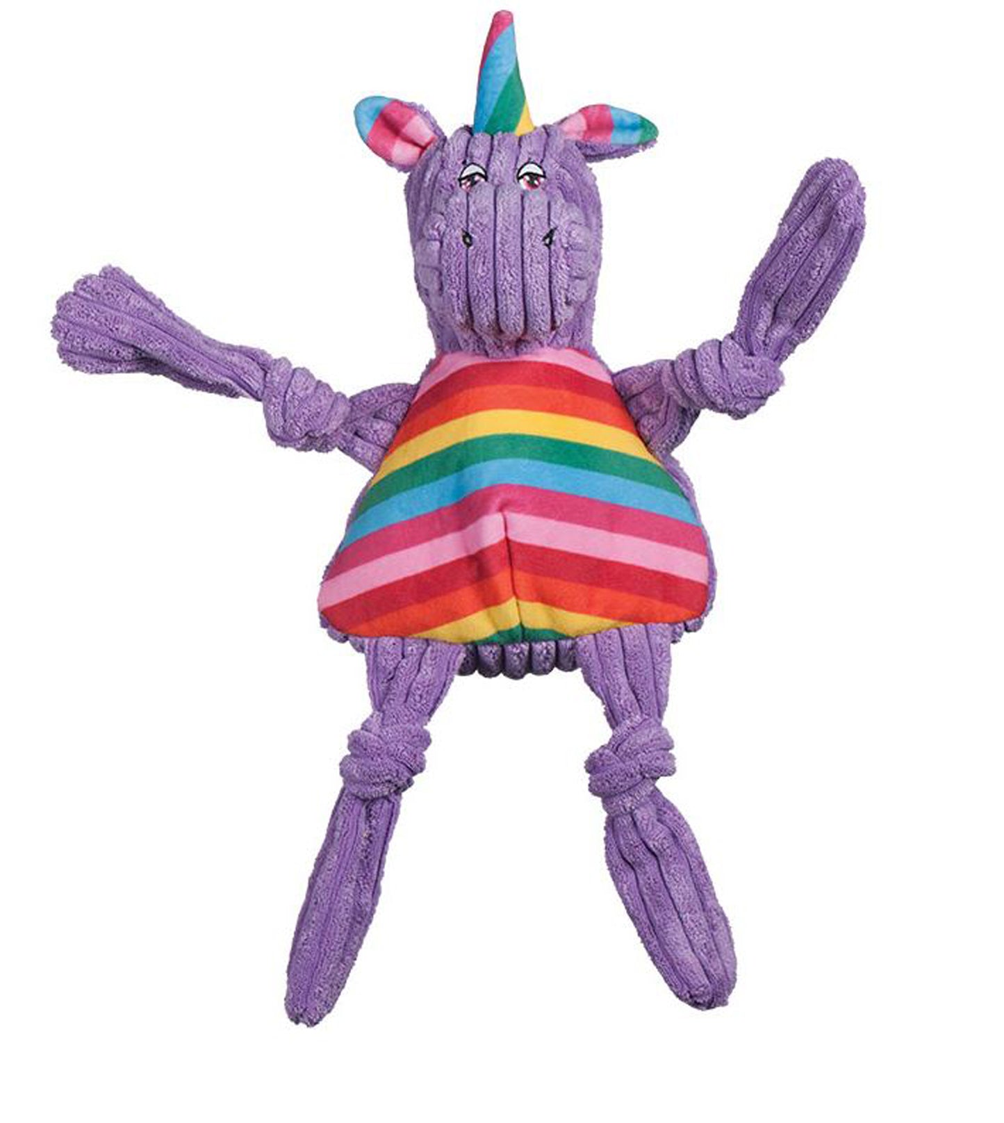 HuggleHounds Knottie Rainbow Unicorn Dog Toy Small