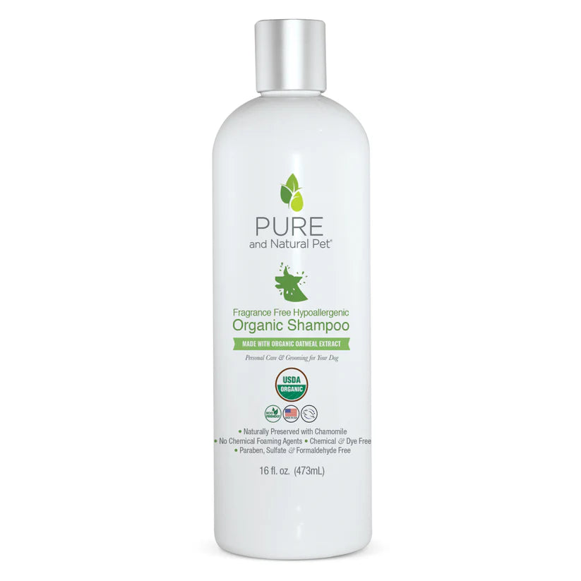 Pure and Natural Pet USDA Organic Fragrance-free Hypoallergenic Shampoo for Dogs 473ml