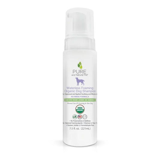 Pure and Natural Pet USDA Organic Waterless Foaming Shampoo for Dogs 221ml