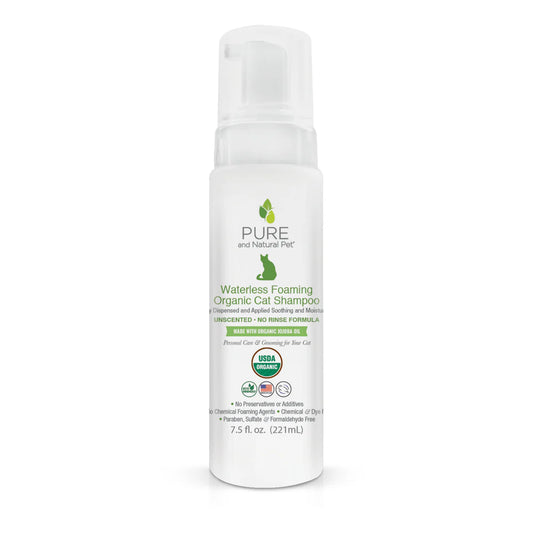 Pure and Natural Pet USDA Organic Unscented Waterless Foaming Cat Shampoo 221ml