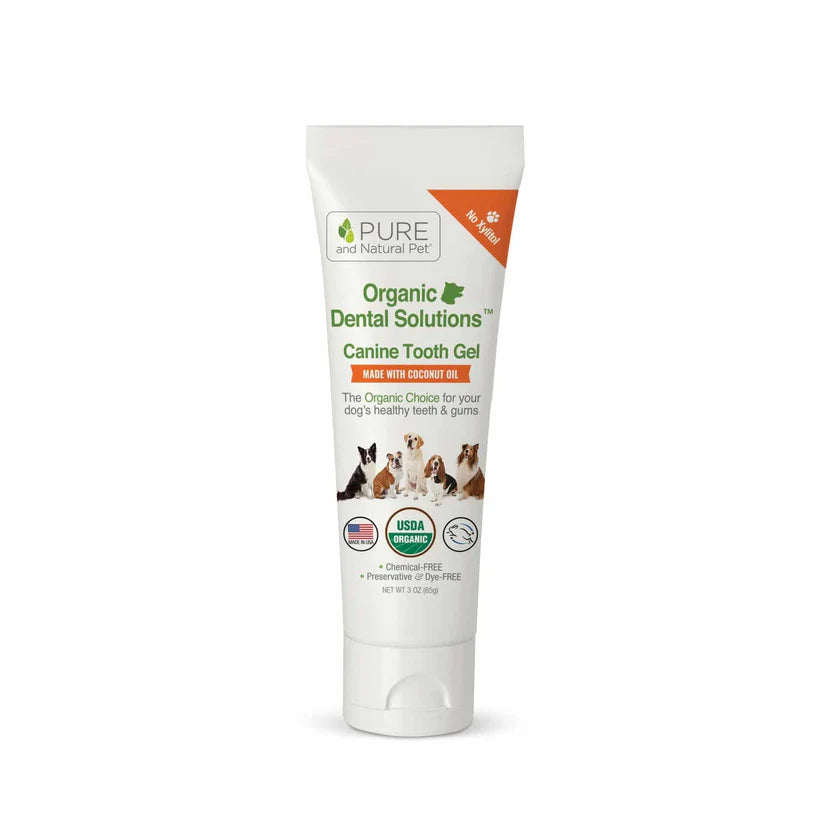 Pure and Natural Pet USDA Organic Dental Solutions Tooth Gel for Dogs 85g