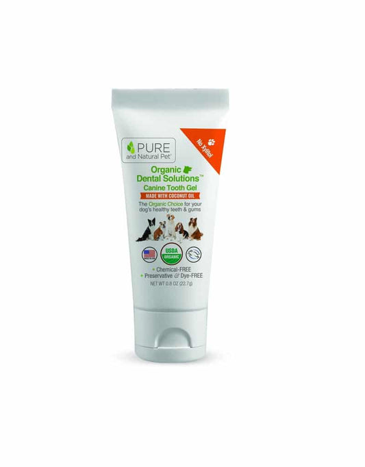 Pure and Natural Pet USDA Organic Dental Solutions Tooth Gel for Dogs Travel Size 22g
