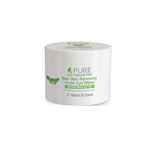 Pure and Natural Pet Tear Stain Removing Under Eye Round Wipes 50-pc