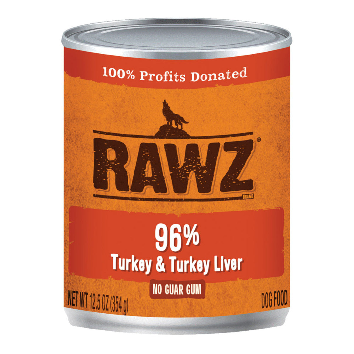 Rawz Canned Dog Food 96% Turkey & Liver 354g