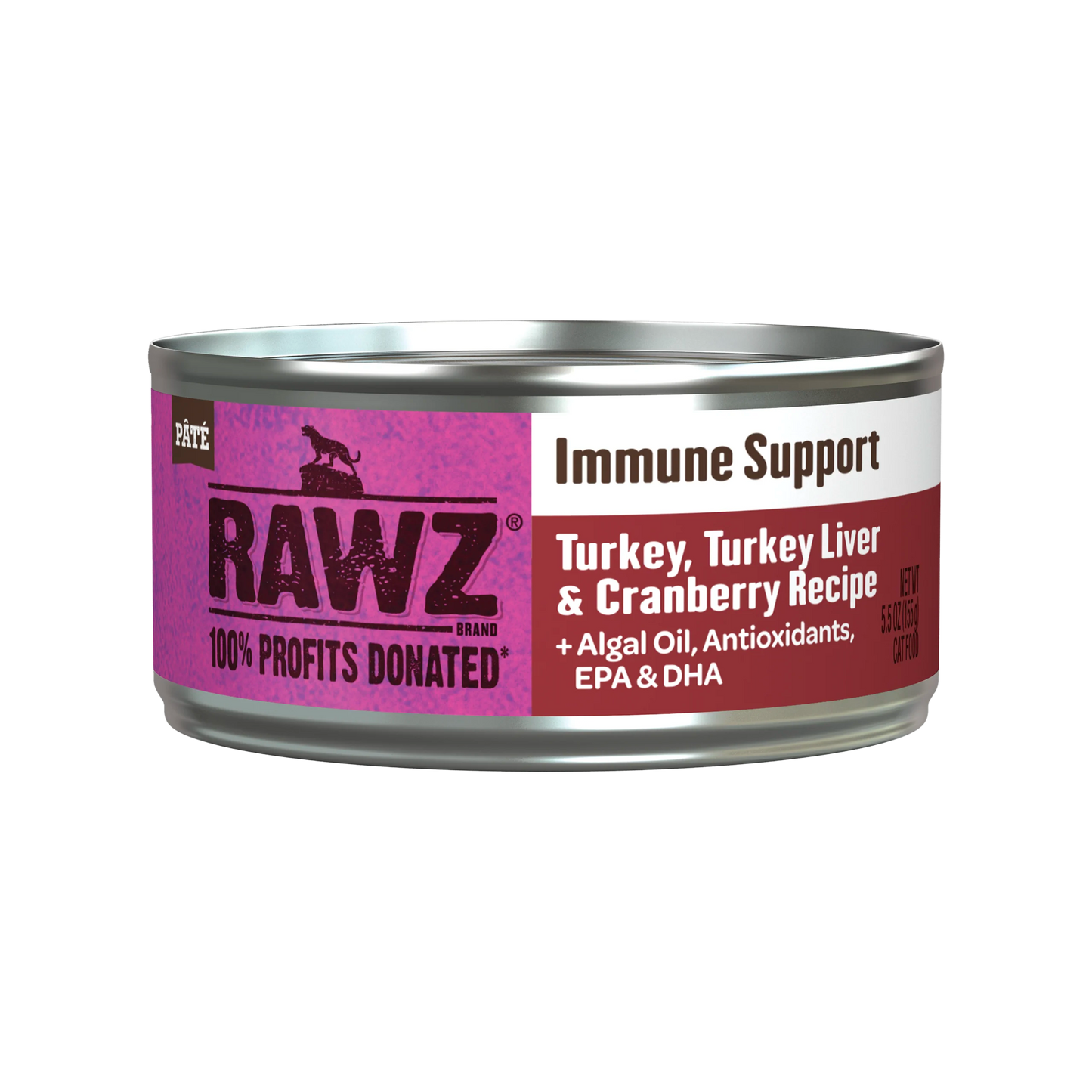 Rawz Immune Support Turkey, Liver and Cranberry Wet Cat Food 155g
