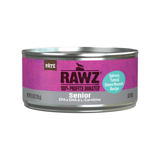 Rawz Senior Salmon, Tuna and Green Mussels Wet Cat Food 155g