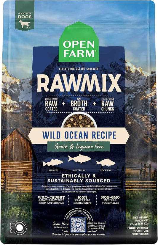 Open Farm Grain-free Rawmix Freeze-dried Raw Wild Ocean Recipe Dry Dog Food 1.58kg