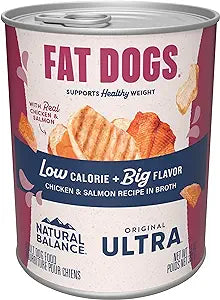 Natural Balance Dog Canned Food Targeted Nutrition Fat Dogs Chicken & Salmon 369g