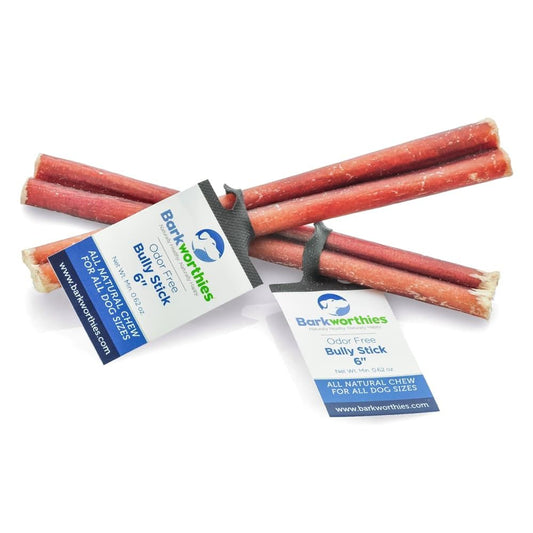 Barkworthies Odor Free Bully Stick Dog Treat 6"