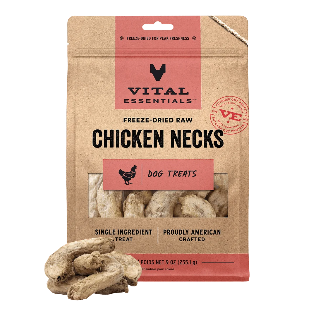 Vital Essentials Freeze-dried Raw Bar Chicken Neck Dog Treat