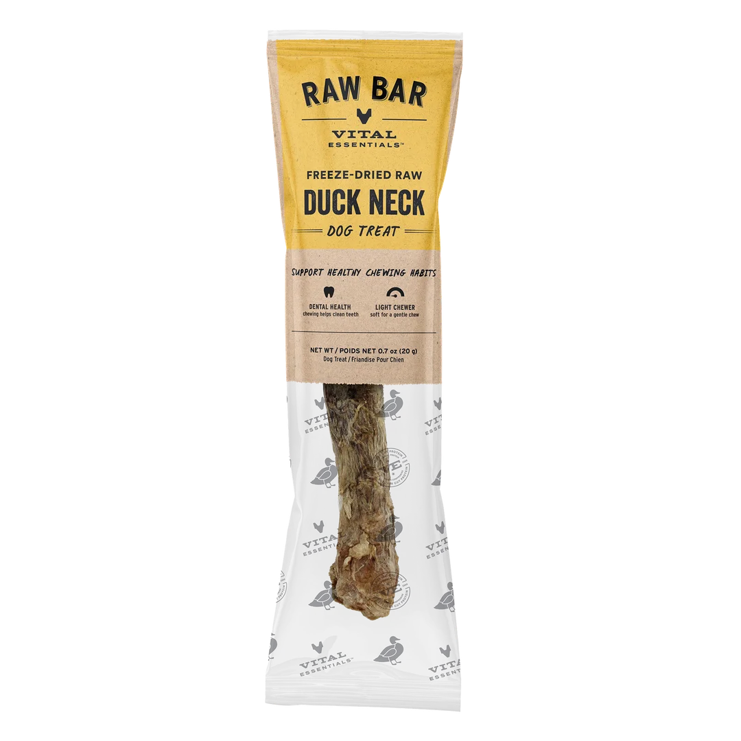 Vital Essentials Freeze-dried Raw Bar Duck Neck Dog Treat