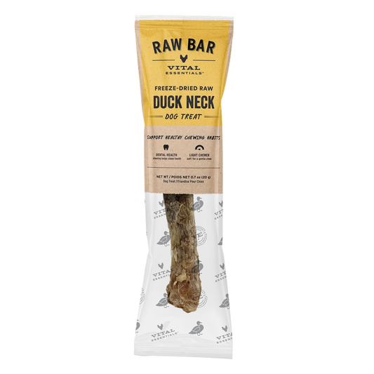 Vital Essentials Freeze-dried Raw Bar Duck Neck Dog Treat