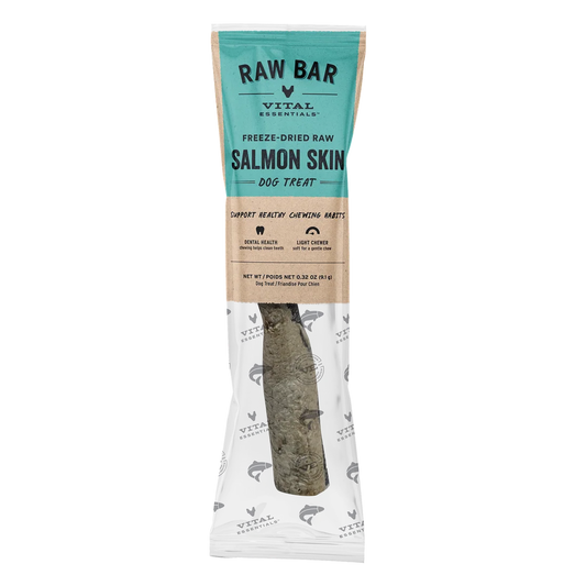 Vital Essentials Freeze-dried Raw Bar Salmon Skin Dog Treat
