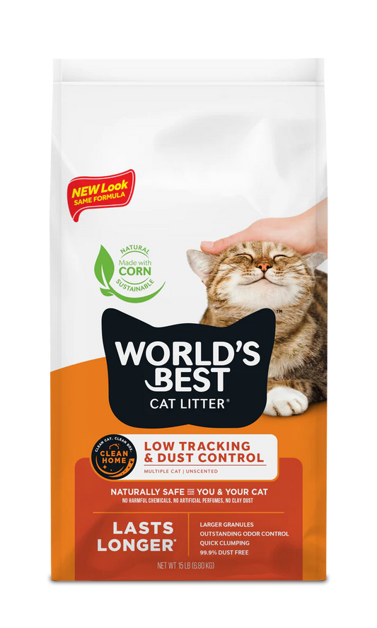 World's Best Cat Litter Cat Litter Low Track Unscented 15 Lb