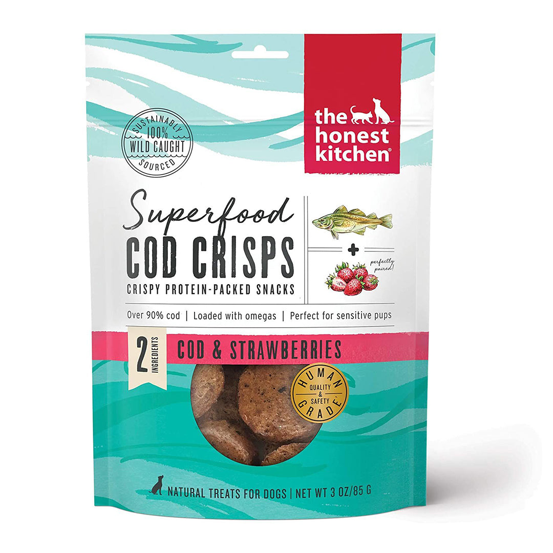 The Honest Kitchen Dog Treat Cod Crisps Strawberry 85g