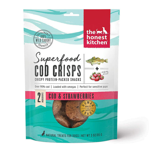 The Honest Kitchen Dog Treat Cod Crisps Strawberry 85g