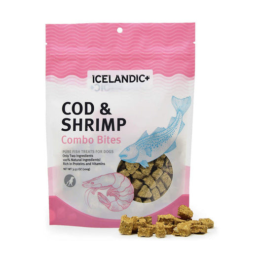 Icelandic+ Dog Treat Combo Bites Cod and Shrimp 3.5oz