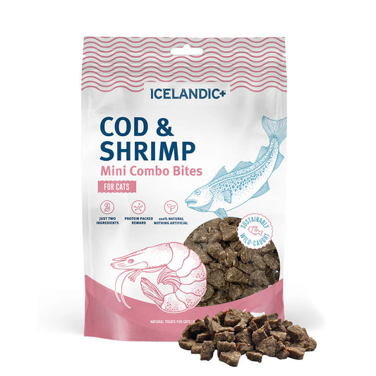 Icelandic+ Cod and Shrimp Mini Combo Bites Cat Treats 48g