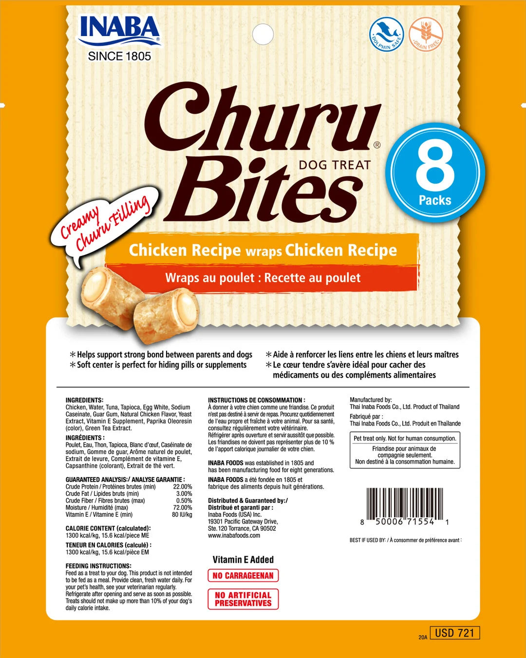Inaba Churu Bites Chicken Dog Treats 8 x 12g