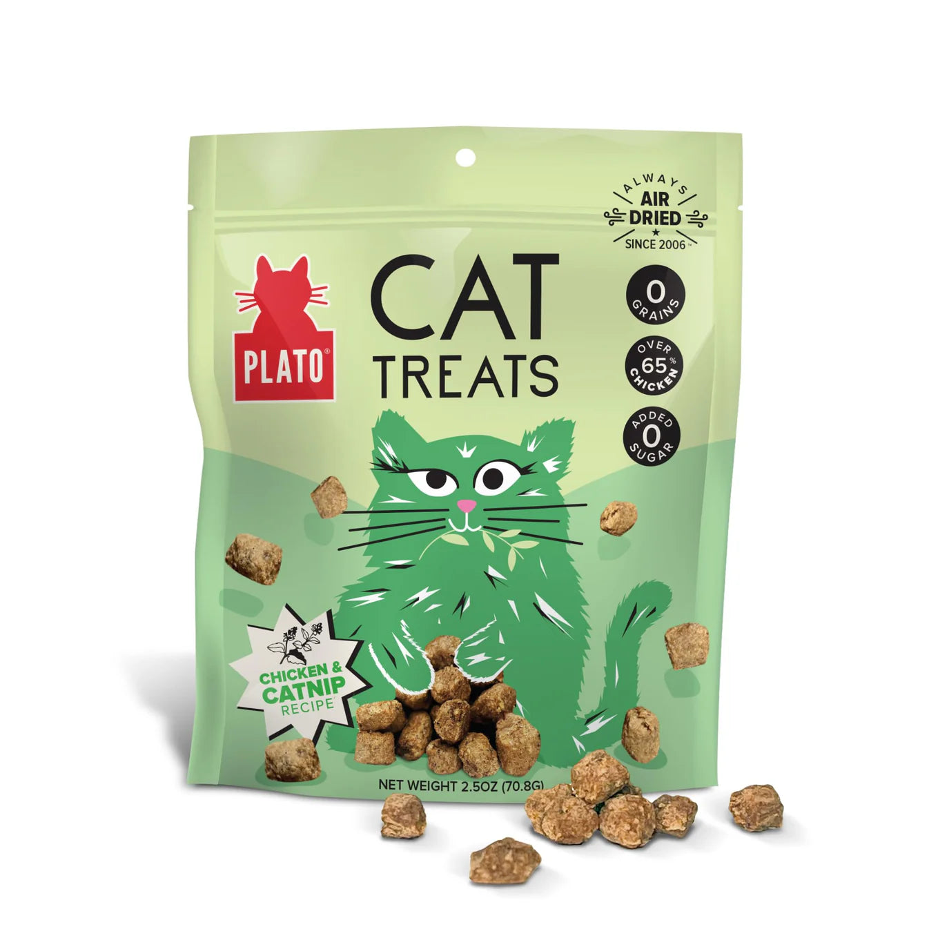 Plato Air-dried Chicken and Catnip Cat Treats 70.8g
