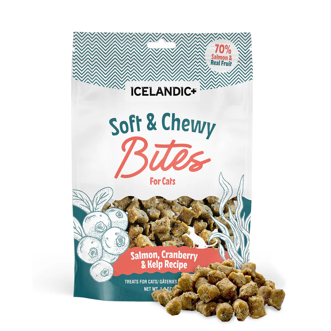 Icelandic+ Soft and Chewy Bites Salmon, Cranberry and Kelp Recipe Cat Treats 51g