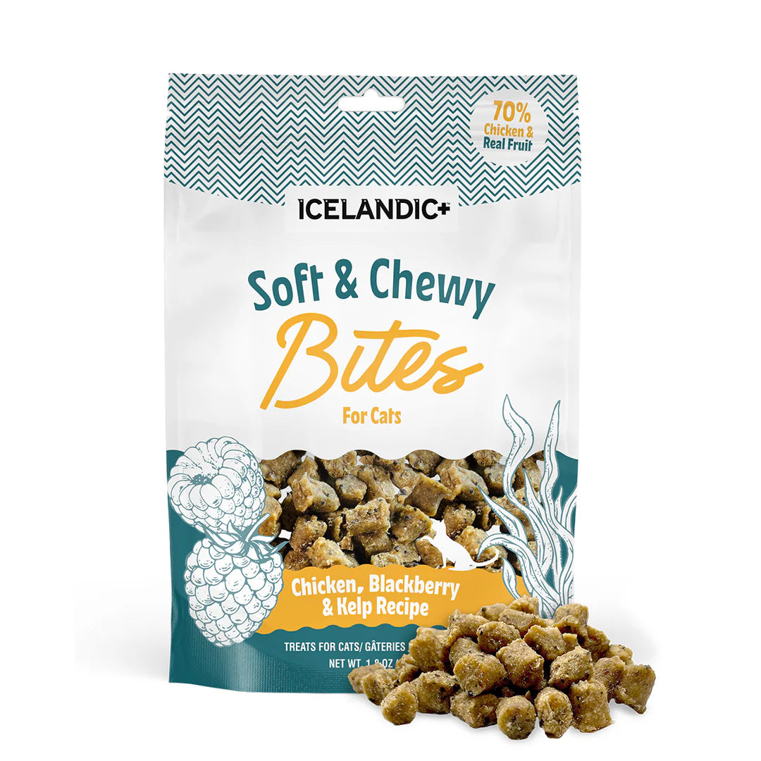 Icelandic+ Soft and Chewy Bites Chicken, Blackberry and Kelp Recipe Cat Treats 51g