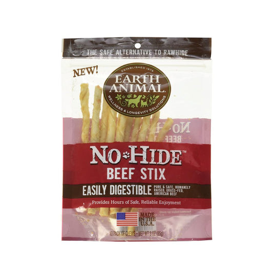 Earth Animal No-Hide Beef Stix 10ct