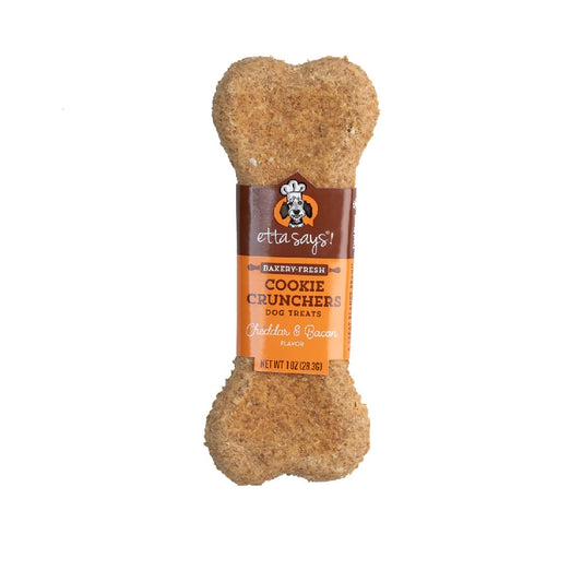Etta Says! Cookie Crunchers Cheddar & Bacon Dog Treats 5in. 28.3g