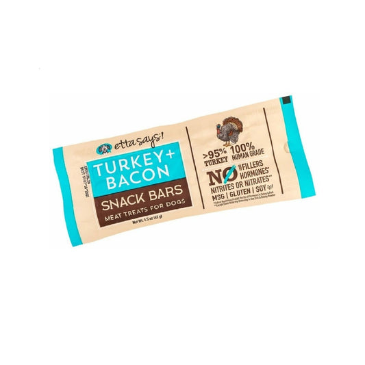 Etta Says! Turkey + Bacon Snack Bars Meat Dog Treats 42g