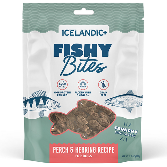 Icelandic+ Fishy Bites Perch & Herring Recipe Dog Treats 56g