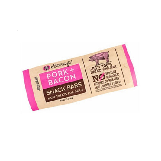 Etta Says! Pork + Bacon Snack Bars Meat Dog Treats 42g