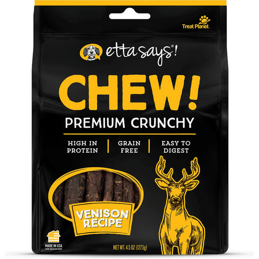 Etta Says Chew! Crunchy Venison Recipe Dog Treats 127.5g