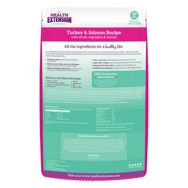 Health Extension Turkey & Salmon Recipe Dry Cat Food 1.81kg