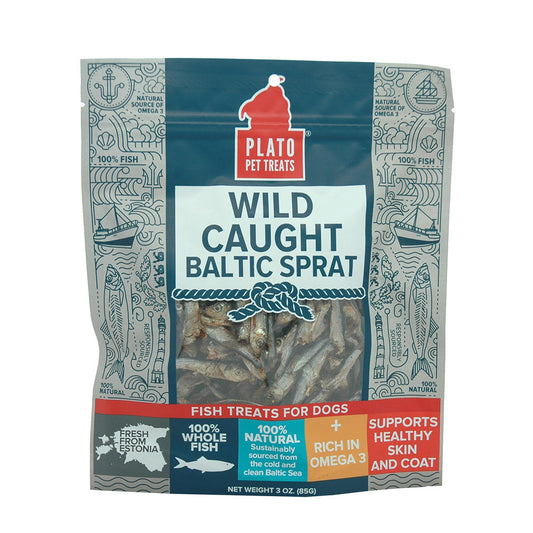 Plato Wild Caught Baltic Sprat Dog Treats 85g