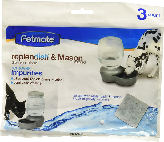 Petmate Replendish Charcoal Replacement Filters 3-pack
