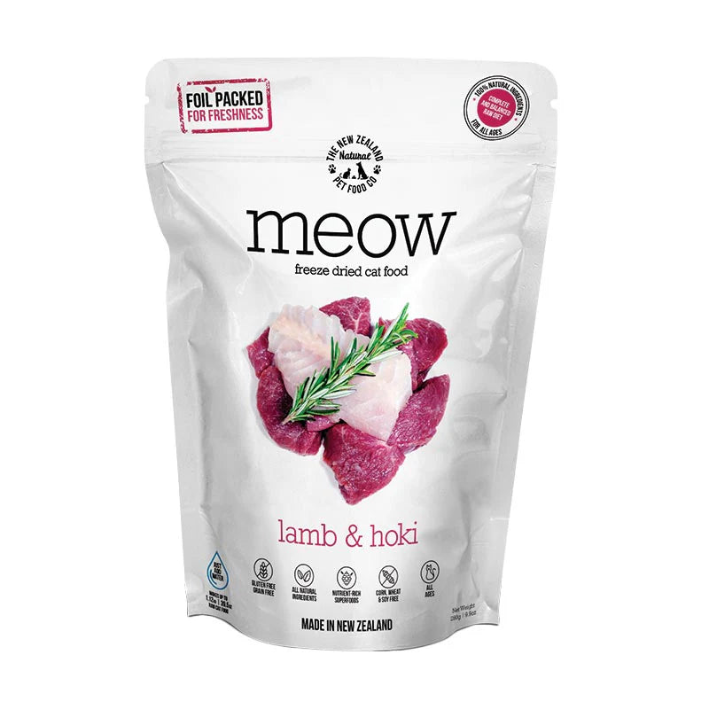 The New Zealand Natural Pet Food Co Meow Freeze-dried Lamb and Hoki Dry Cat Food 280g