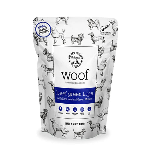 The New Zealand Pet Co Woof Freeze-dried Green Tripe Beef Dog Treat 40g
