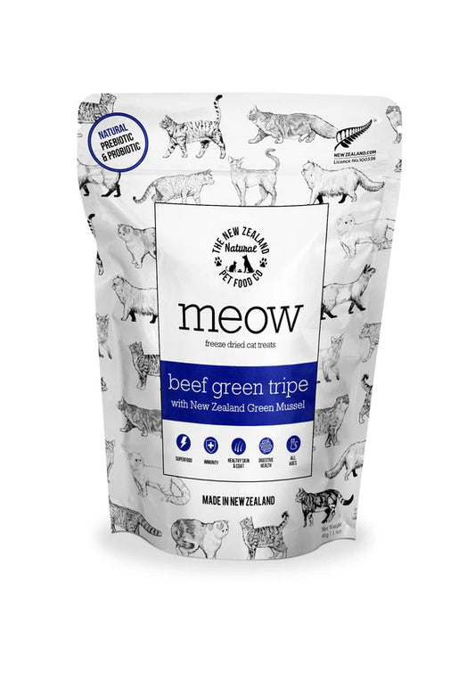 The New Zealand Natural Pet Food Co Meow Freeze-dried Green Tripe Beef Cat Treats 40g