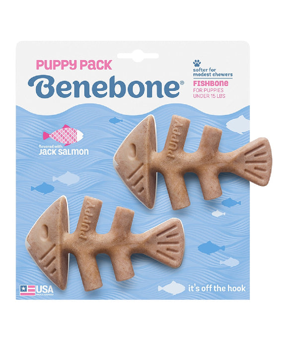 Benebone Toy Fishbone Salmon Pup 2 Pack