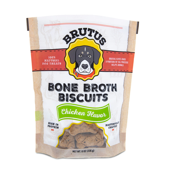 Brutus Bone Broth Biscuits Chicken Flavor 8oz