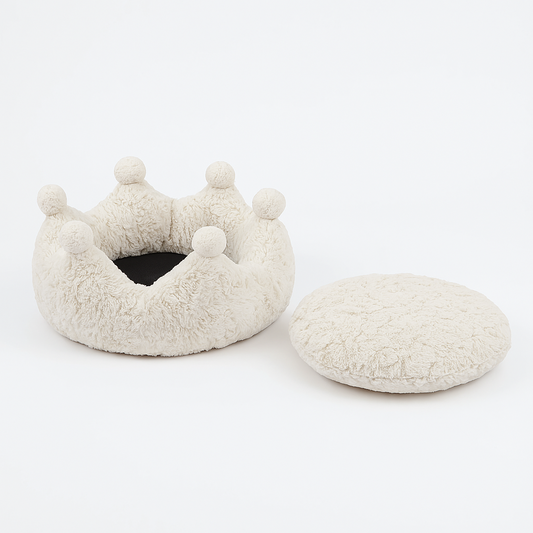 PetPals Crown Ivory Bed for Cats 43cm