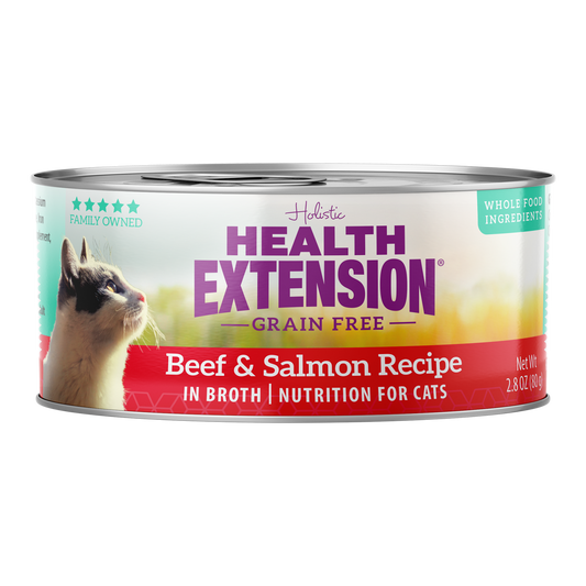 Health Extension Beef & Salmon Wet Cat Food 2.8oz