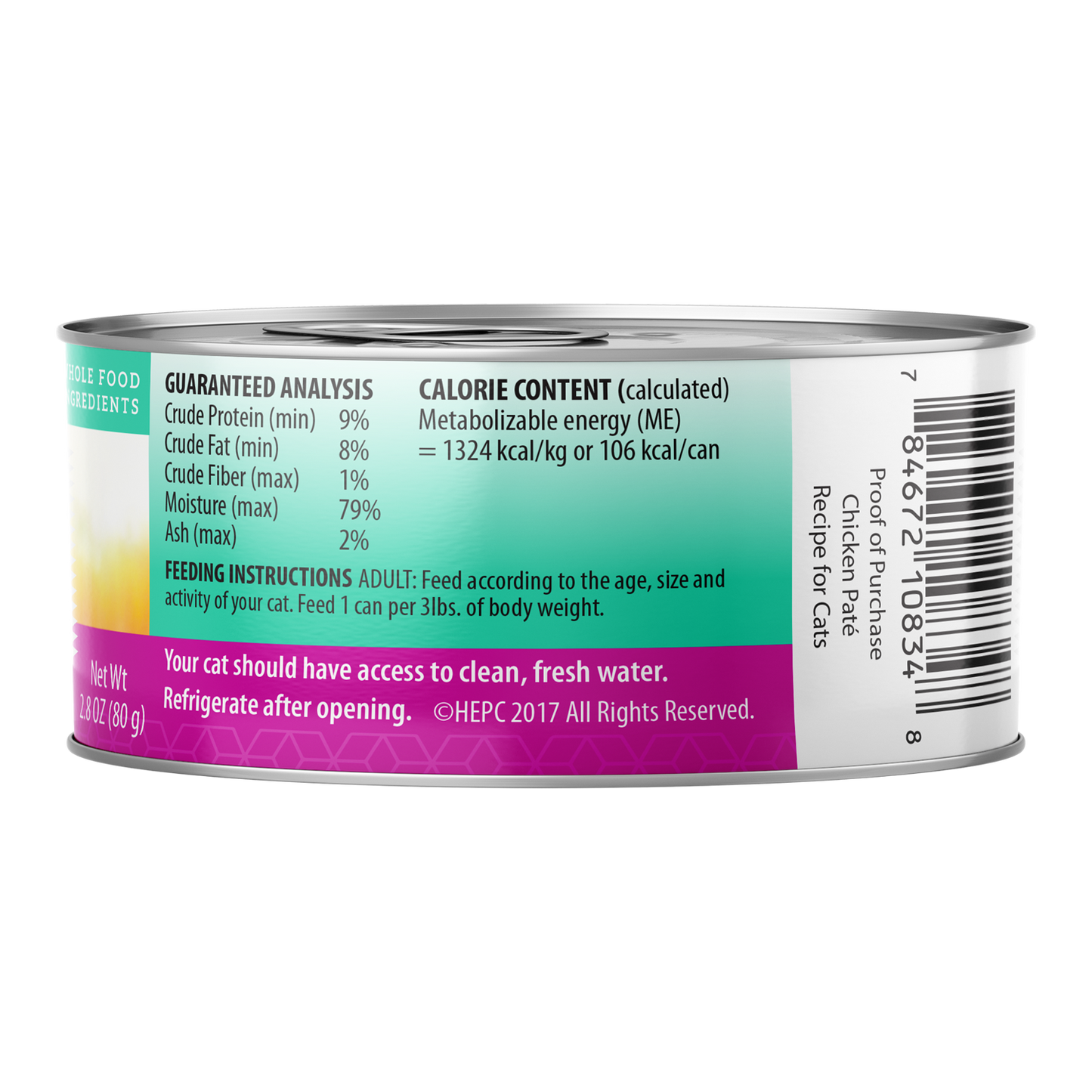 Health Extension Chicken Pate Wet Cat Food 2.8oz