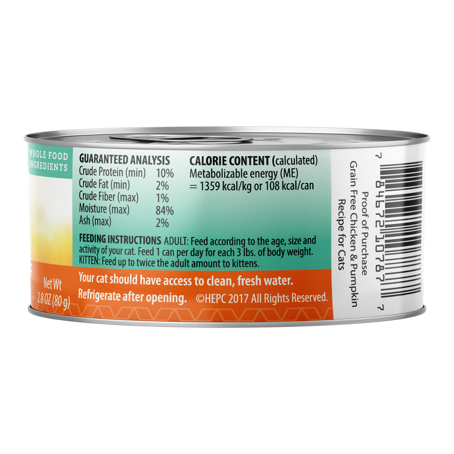 Health Extension Chicken & Pumpkin Wet Cat Food 2.8oz