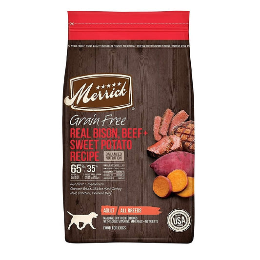 Merrick Dry Dog Food Grain Free Bison, Beef and Sweet Potato 4lbs