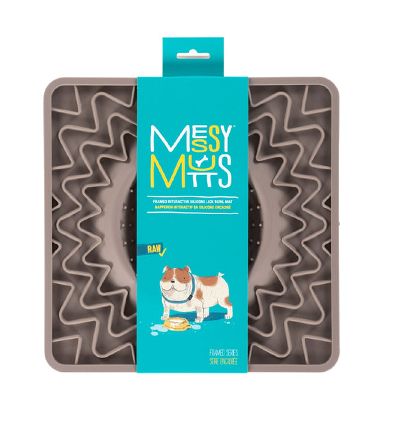 Messy Mutts Interactive Silicone Dog Lick Bowl Mat Gray