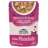 Natural Balance Platefulls Cat Food Indoor Turkey, Salmon & Chicken Formula in Gravy 85g