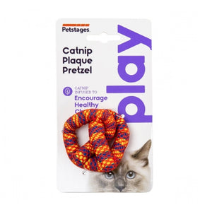 Petstages Cat Toy Catnip Plaque Away Pretzel