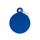 My Family Basic Aluminum Small Blue Circle Pet ID Tag