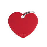 My Family Basic Aluminum Big Red Heart Pet ID Tag